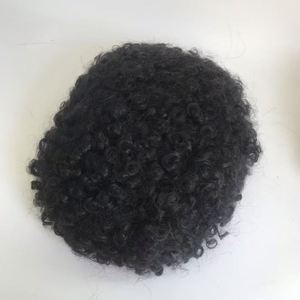 <span class=keywords><strong>ผม</strong></span>แท้สีดำธรรมชาติ 1B ขนาด 4 มม. 6 มม. 8 มม. แบบ Afro Wavy Curly  พร้อมฐาน PU บาง สำหรับผู้ชาย - Product Image 4