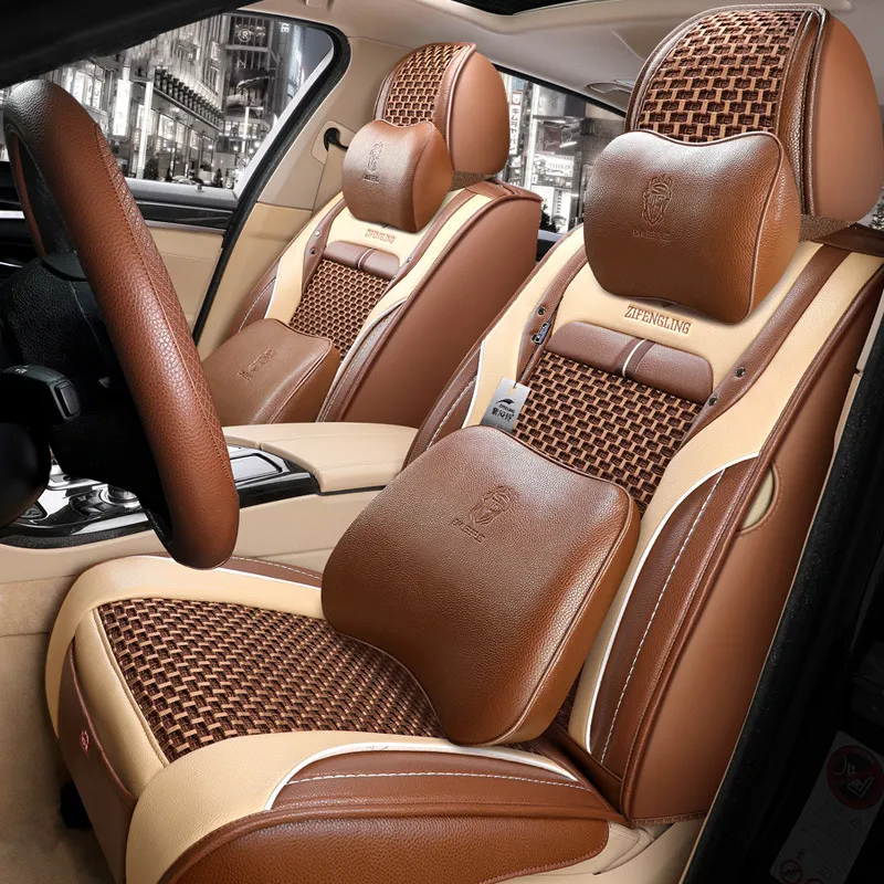 Multicolor Wholesale 9D With Pillows Full Set Car Leather Seat Covers Pu Leather Car Seat Cover Full Set Universal