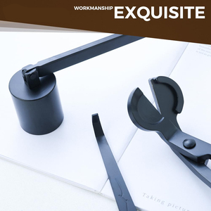 Engraved Industrial Stainless Steel Household Scissors Wholesale Bulk Custom Lighter Snuffer Black <b>Candle</b> Tool <b>Wick</b> Trimmer - Product Image 3
