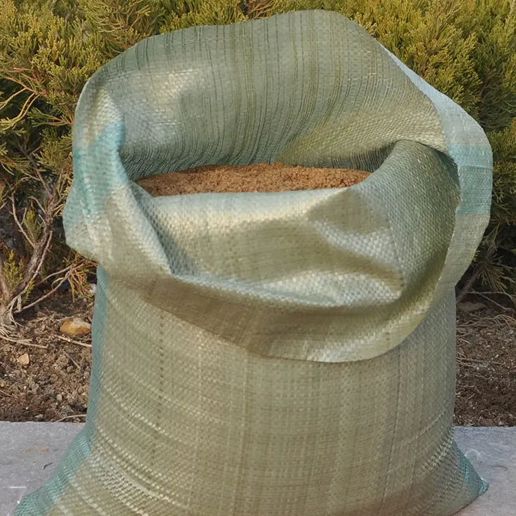 Hot Bulk Sack Green Jute Flood PP 50Kg Woven Empty Packing 25 lbs Polypropylene Construction Sand Bag