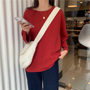 Solide lâche à manches longues <span class=keywords><strong>chaud</strong></span> femmes doux bonbons couleurs haut en gros polyester femmes <span class=keywords><strong>t</strong></span>-<span class=keywords><strong>shirt</strong></span> uni - Product Image 3