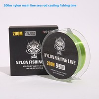 Fil de pêche en nylon vert fluorescent de 200 m en gros, ligne principale haute résistance pour la pêche en mer, en eau douce, en lacs et en rivières, sous-ligne transparente