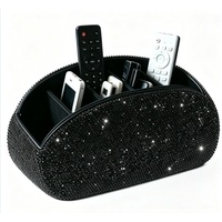 Support de télécommande en strass multi-emplacements, organiseur de bureau brillant pour télécommandes, téléphones et petits accessoires