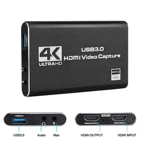 Diskon Besar 1080P 60fps untuk Streaming Langsung Kartu Penangkap Video HDMI Ke USB 3.0 4K untuk Xbox PS4 Wii Nintendo Switch