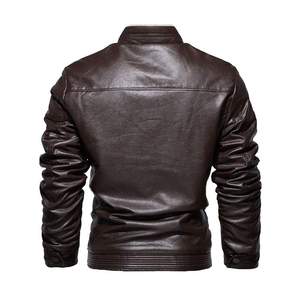 جاكيت جلد صناعي مخصص بياقة عالية وتصميم رسمي نحيف مقاوم للرياح مع بطانة من الفرو الصناعي للارتداء اليومي - Product Image 2