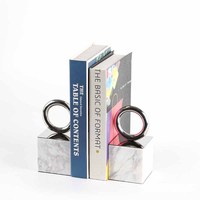 Porte-livres en argent avec design Art Déco, en acier inoxydable et marbre, pour les anniversaires