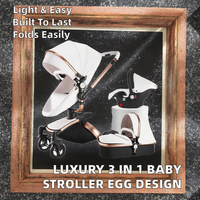 Meilleure poussette bébé AGAPE de luxe, légère, pliable, avec cadre en alliage d'aluminium, 3 en 1, roues rotatives à 360°, portable pour 6