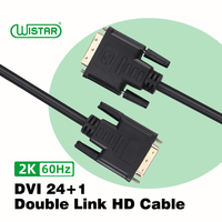 Cable DVI DVI-D Dual Link 24+1 Macho a Macho de Alta Velocidad para Monitor de Juegos, PVC, Chapado en Oro, Clasificación IP67, para PC, DVD, Proyector