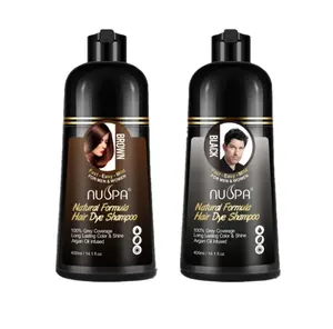 NUSPA siyah şampuan alerjik olmayan ev kullanımı 100% kapak gri organik siyah saç boyası boya şampuanı