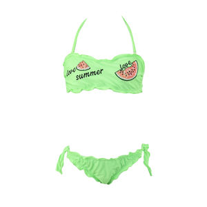 Novedades, Traje de Baño de Dos Piezas para Niñas, Estampado Personalizado de Frutas, Bonito Bikini Tankini para Bebés y Niñas, Diseño Reversible con Relleno Extraíble - Product Image 1