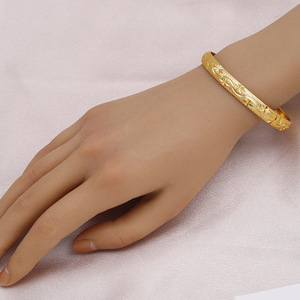 India estilo 18K amarillo chapado en oro cobre moda pulsera estrella tallada boda brazalete Dubai Oriente Medio novias regalo - Product Image 2