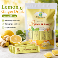 Thé au citron et au gingembre en marque blanche, tisane instantanée, sachets de gingembre au miel, sans caféine, fabrication OEM ODM, vente en gros