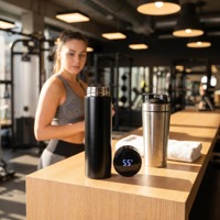 Bouteille d'eau personnalisée avec logo, 500 ml, double paroi en acier inoxydable, bouteilles d'eau intelligentes à température contrôlée pour boire