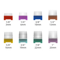 Shernbao ACK-002 Ensemble de 8 peignes de guidage en acier inoxydable avec boîte de rangement pour tondeuses à poils d'animaux