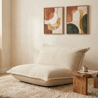 Fauteuil pouf triangulaire pour une personne avec tissu rayé doux et tissé, base en Oxford durable, design confortable pour se détendre