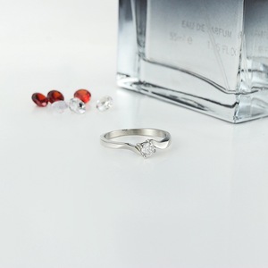 yunnique <b>Silver</b> <b>Solitaire</b> Diamond <b>Ring</b> Prong Setting Engagement Wedding Unisex Jewelry - Product Image 3