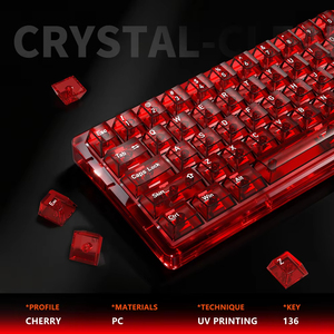 Teclas Transparentes RGB de 136 Teclas, Teclas de Cerámica de Cristal para PC, Perfil de Tecla con Iluminación RGB para <span class=keywords><strong>Teclado</strong></span> con Interruptor <span class=keywords><strong>MX</strong></span> - Product Image 1