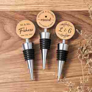 Personalized Wine Bottle Stopper with Name, Custom Conical Metal Wine Bottle Stoppers, Reusable Corks for Bars, Party, Wedding - Product Image 3