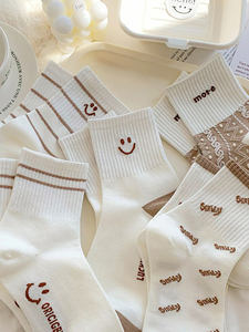 Calcetines de Diseño con Caras Sonrientes Transparentes, 5 Pares, para Mujer, Modernos, Cómodos, Transpirables y Ecológicos - Product Image 4