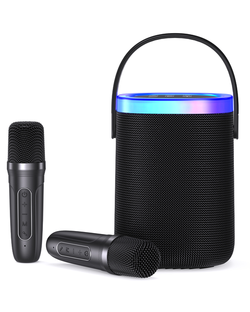 LENRUE F88 Portable Karaoke Speaker Dual Wireless Microphones IPX5 Waterproof LED Lights TF Card USB AUX for Kids Outdoor Fun