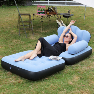 Inflatable <b>Sofa</b> Bed 198x70x20cm Thickened PVC Portable Outdoor Lounge Chair Adult Use - Product Image 2