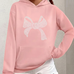 Sweat à capuche en strass de couleur rose personnalisée pour filles adultes sweat à capuche en strass de style pailleté OEM automne automne - Product Image 1