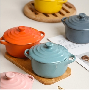 Household Waterproof Stew <strong>Pot</strong> Light Luxury Ceramic <strong>Small</strong> Soup <strong>Pot</strong> with <strong>Lid</strong> and Ears - Product Image 2