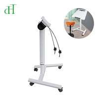 Pupitre roulant avec base pneumatique réglable en hauteur et tête inclinable pour présentations
