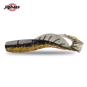 Jigbass atacado isca de silicone macia 70mm 2.9g isca wobbler isca de pesca de minhoca de plástico cauda longa iscas realistas