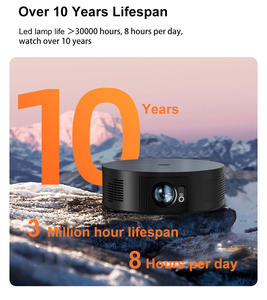 Mini projecteur de forme <span class=keywords><strong>circulaire</strong></span>: visuel HD, projecteur de home cinéma et de bureau de conception portable - Product Image 3