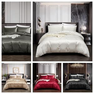 Sang trọng <span class=keywords><strong>sateen</strong></span> Duvet cover Holiday INN thể hiện sự lựa chọn khách sạn Dải satin bán buôn tấm ga trải giường Duvet cover Twin Queen bedding sets - Product Image 4