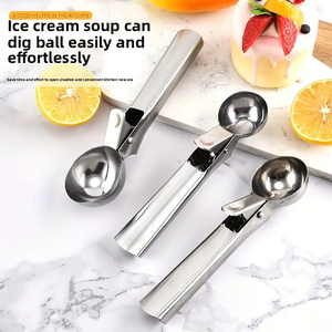 Cuillères à glace et à fruits en acier inoxydable, pratiques et durables, double usage, pour la maison, vente en gros - Product Image 2