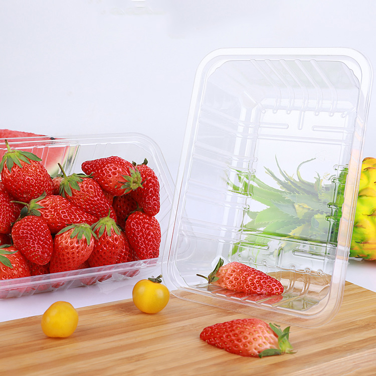 Одноразовый прозрачный пластиковый лоток для упаковки фруктов и клубники