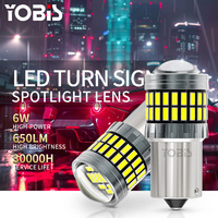 YOBIS 2025 Newset bohlam lampu sein otomatis 4014 54smd proyektor Len Resistor Canbus Ba15s 1156 1157 Py21w 7443 7440 P21w LED