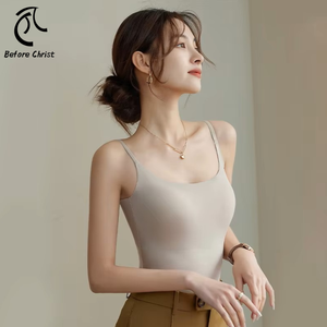 Sujetador <span class=keywords><strong>de</strong></span> pecho grande <span class=keywords><strong>de</strong></span> una pieza <span class=keywords><strong>de</strong></span> nailon cómodo informal para mujer 2025, ropa interior corta <span class=keywords><strong>de</strong></span> punto transpirable con espalda <span class=keywords><strong>de</strong></span> belleza, camisetas sin mangas informales - Product Image 1