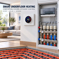 Système de contrôle de chauffage par le sol AC507 + TL35 + AC9400 avec thermostat, actionneur et boîtier de commande central