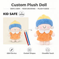 OEM ODM Personnalisé Coussin en peluche et coussin décoratif en tissu écologique, figurine en peluche douce rembourrée, mascotte de marque, coton PP, polyester