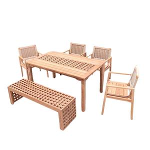 ชุดโต๊ะและเก้าอี้ไม้สักสำหรับสวน ทนน้ำ เหมาะสำหรับลานบ้าน ระเบียง และพื้นที่กลางแจ้ง - Product Image 5