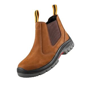 Nubuck Leather PU &amp; Rubber Outsole No <strong>Lace</strong> Work Boots Waterproof slip Resistant Men Steel Toe Safety <strong>Shoes</strong> Worker - Product Image 4