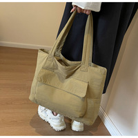 Sac fourre-tout en nylon lavable résistant à l'eau pour femme, grand sac à bandoulière personnalisé en usine pour étudiants, cours et courses quotidiennes