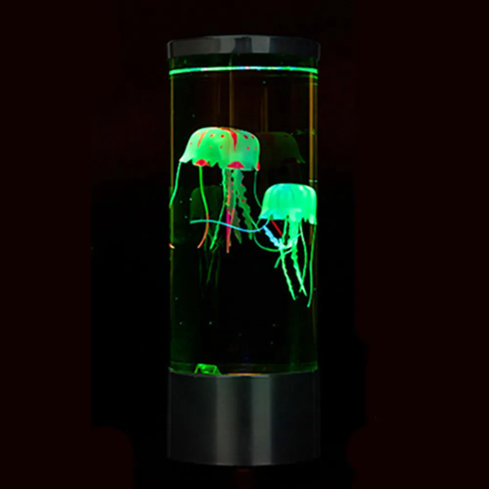 Lâmpada de led para água-viva usb, lâmpada led colorida que muda de cor, para aquário, luz noturna para relaxamento