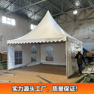 Carpa Pagoda 5x5m Impermeable de Tela Oxford para Eventos al Aire Libre en las Cuatro Estaciones con Ventanas Arqueadas y Montaje Rápido - Product Image 2