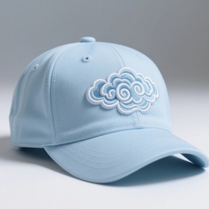 Gorra Deportiva de Algodón Twill Azul Claro Personalizada con Bordado de Llama y Nubes Auspiciosas de Alta Calidad - Product Image 2