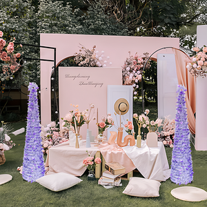 ชุดตกแต่งต้นคริสต์มาสสีม่วงลายดอกชบาแบบใหม่ พร้อมฉากสร้างสรรค์และต้นคริสต์มาสแบบขยายได้ - Product Image 3