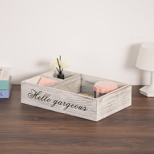 Wooden Desktop Organizer Rectangle Storage <b>Box</b> With Compartments For Office Supplies And <b>Small</b> Items - Product Image 3