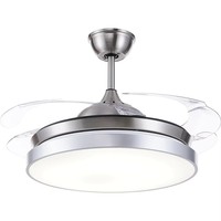 Ventilador de techo LED retráctil con motor silencioso Breezelux de 42 "/48" con control remoto, ventilador de techo Bldc con luz y control remoto