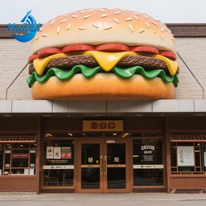 Sculpture hyper-réaliste en FRP de hamburger et de pizza, modèle alimentaire géant de simulation pour vitrine de <span class=keywords><strong>restaurant</strong></span> - Product Image 3