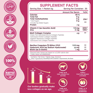 C vitamini hyaluronik asit desteği ile çok kollajen tam spektrum cilt sağlık peptidleri tozu - Product Image 2