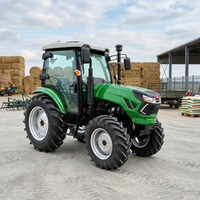 Tracteur agricole 70 CV 4x4 avec cabine fermée, diesel, avec chargeur frontal en option, rotoculteur, double embrayage