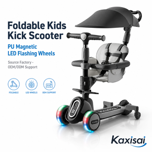 Patinete Infantil Plegable de 3 Ruedas con Luces LED en las Ruedas de PU, Altura Ajustable, para Vendedores de Tiendas en Línea, OEM Personalizado - Product Image 1